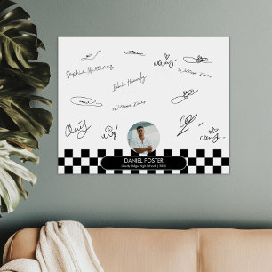 Poster de firma de graduación de fotografías en bl