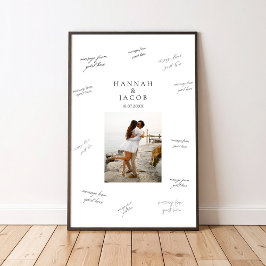 Póster de firma para libro de invitados de boda co