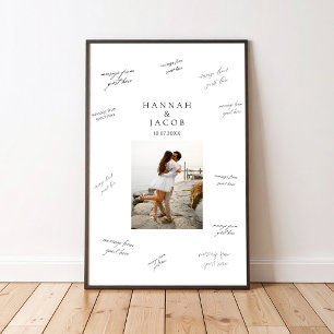 Póster de firma para libro de invitados de boda co