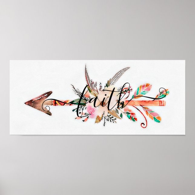 Póster de flecha floral de fe (Frente)
