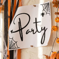 Póster de flecha izquierda para fiesta de Hallowee