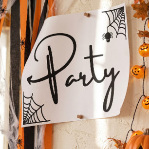 Póster de flecha izquierda para fiesta de Hallowee