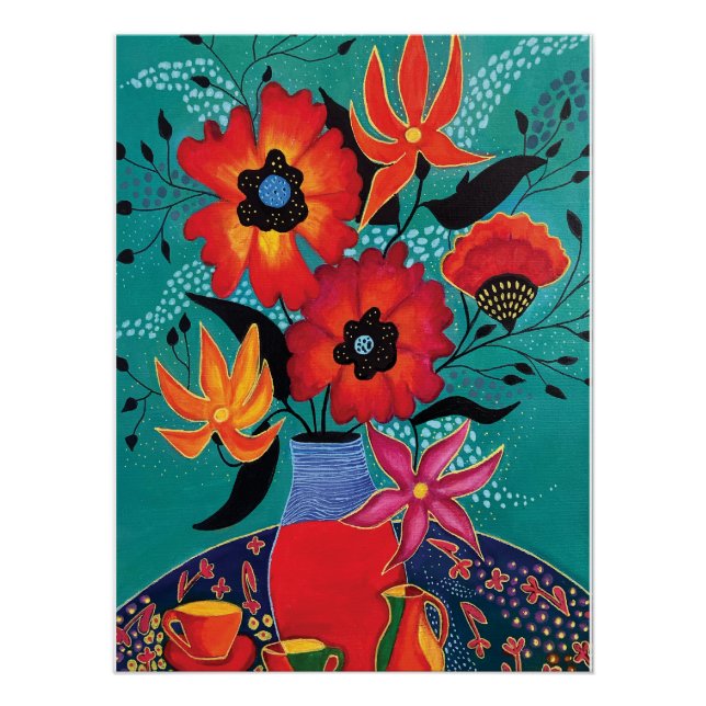 Poster De Flor Abstracta Glosante (Anverso)