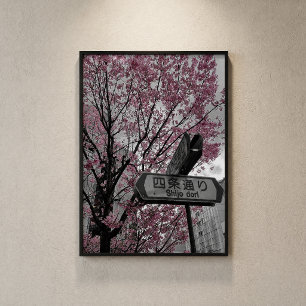 Póster de Flor de Cerezo de Kioto Shijo Dori Sakur