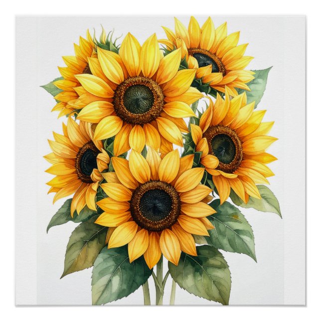 Póster de flor de girasol dorado (Anverso)