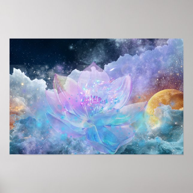 Póster de Flor de Loto Cósmica (Frente)