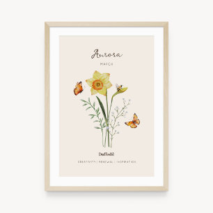 Póster de Flor de Nacimiento de Narciso