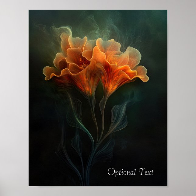 Póster de Flor de Naranja Etérea Personalizable (Frente)