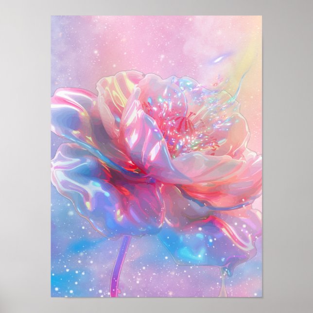 Póster de Flor Iridescente (Frente)