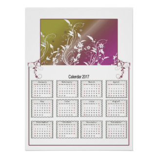 Poster de Floral Wall Calendar 2017