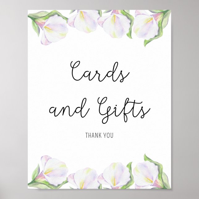 Póster de flores de Calla - Tarjetas y Regalos (Frente)