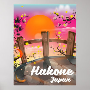 Póster de flores de Hakone Japón.