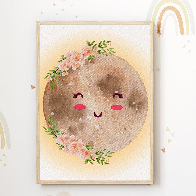 Póster de flores lunares boho para habitación de n (Subido por el creador)
