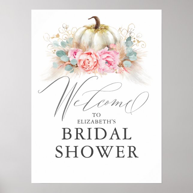 Póster de flores rosadas de calabaza para cualquie (Frente)