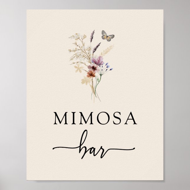 Póster de flores silvestres del bar de Mimosa (Frente)