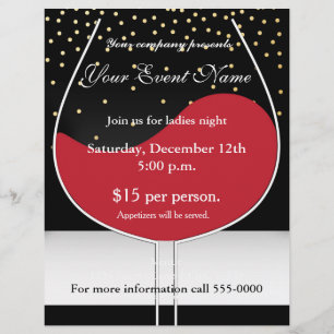 Póster de Flyer de Evento Chic Negro y Dorado con