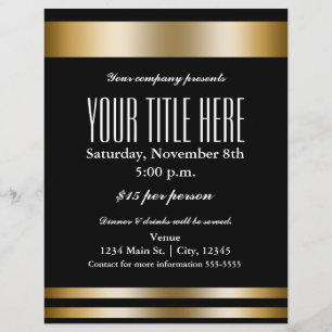 Póster de folleto de evento de glamour de eleganci