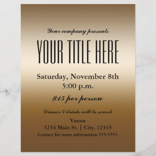 Póster de folleto de evento de glamur elegante dor