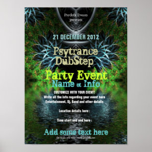 Póster de folleto de evento de jardín fractal