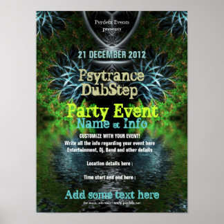 Póster de folleto de evento de jardín fractal
