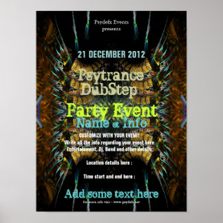 Póster de Folleto de Fiesta Fractal Blast