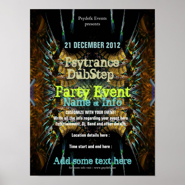 Póster de Folleto de Fiesta Fractal Blast (Frente)