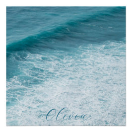 Póster de fondo de color océano azul