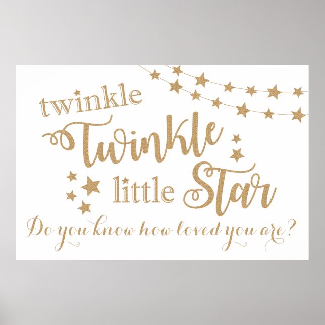 Póster de Fondo de Oro de Twinkle Twinkle Little S (Frente)
