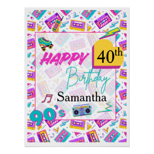 Póster de fondo para fiesta de cumpleaños con tema