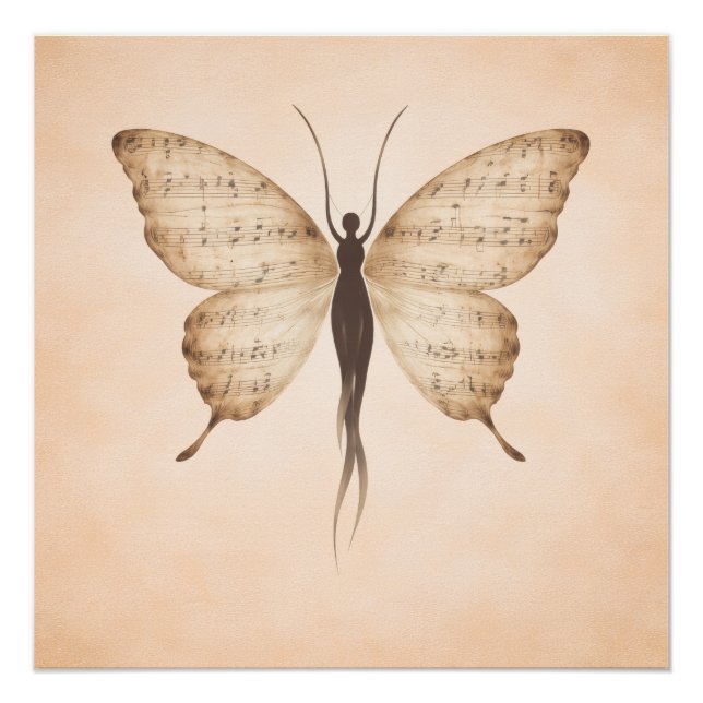 Póster de forma de mariposa poética (Anverso)