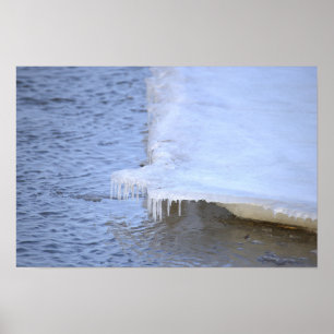 Póster de formación de hielo con agua