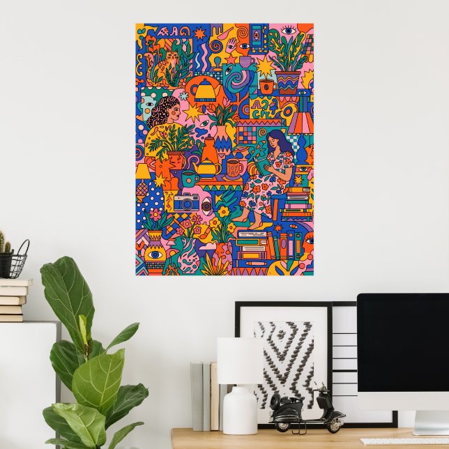 Póster de Formas Abstractas de Terracota | Moderno (Oficina en casa)