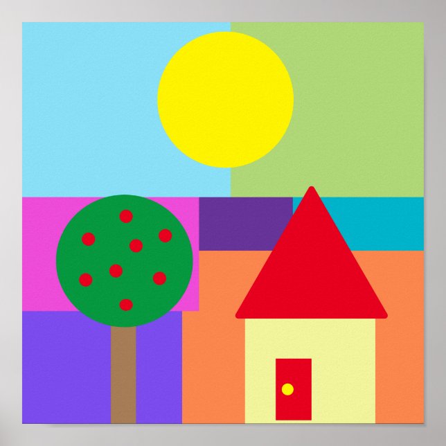Póster de Formas Coloridas Lindas (Frente)