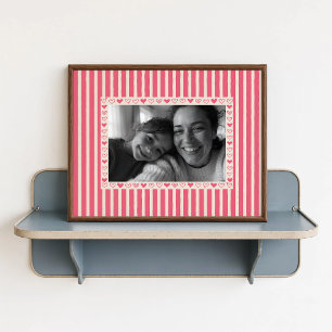 Póster de foto con corazón rosa caliente - Regalo
