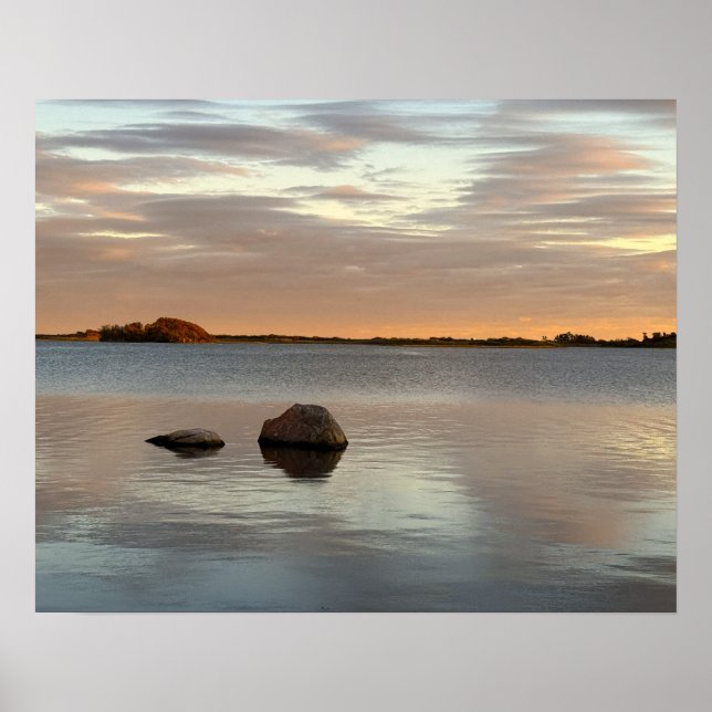 Póster de Foto de Atardecer en Estanque (Frente)