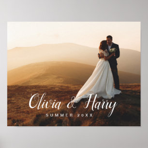 Póster de foto de boda moderna elegante