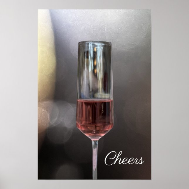 Póster de foto de copa de vino (Frente)