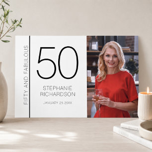 Póster de foto de cumpleaños 50 y fabuloso