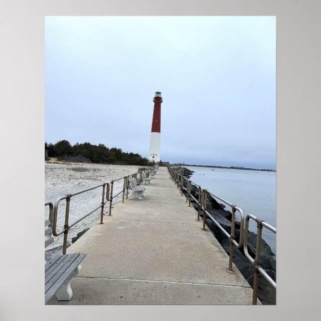 Póster de foto de faro de Barnegat Light (Frente)