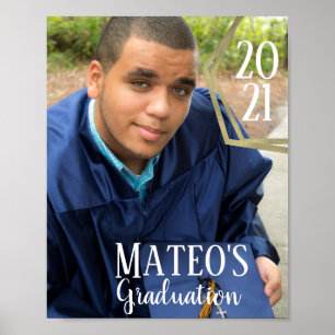 Póster de Foto de Graduación Moderna 2021 Dorado