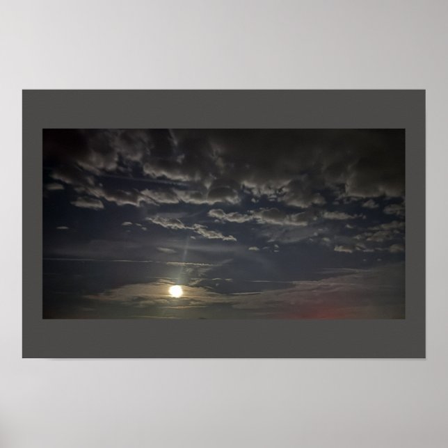 Póster de foto de luna y nubes (Frente)