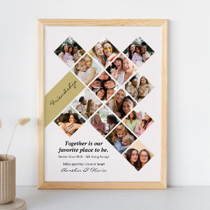 Póster de Foto de Mejores Amigos Personalizado, Am