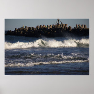 Póster de foto de olas del océano