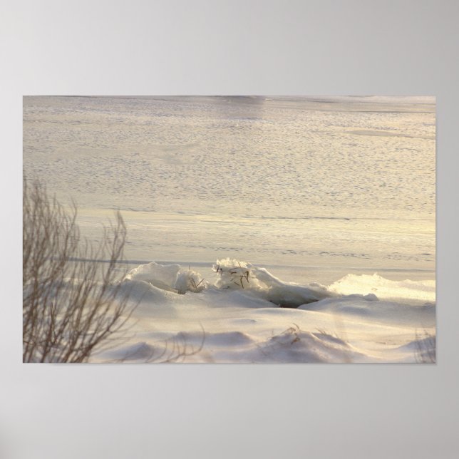 Póster de Foto de Paisaje Acuático de Invierno (Frente)