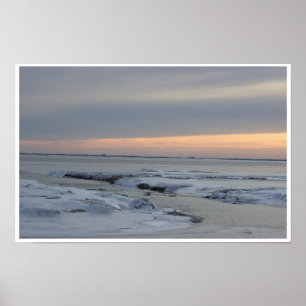 Póster de foto de paisaje invernal de agua