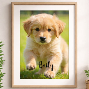 Póster de foto de perro personalizado con arte de