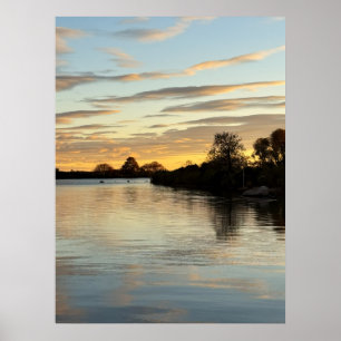 Póster de foto de puesta de sol en el estanque