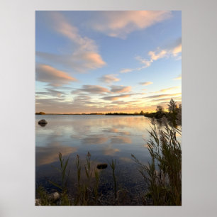Póster de foto de puesta de sol en el estanque