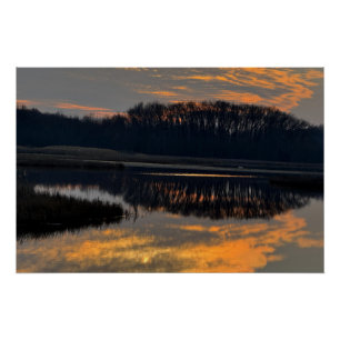 Póster de foto de reflejo de paisaje acuático al a