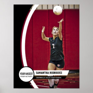 Póster de foto escolar con marco curvo negro